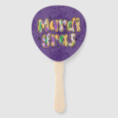 グリーンイエローパープルマルディグラ ハンドファン (正面)