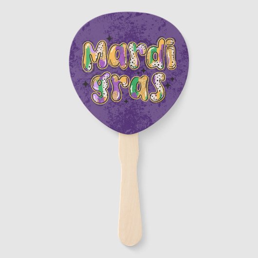 グリーンイエローパープルマルディグラ ハンドファン (正面)