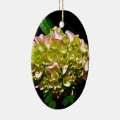 グリーンイエローピンクあじさいピンク黄色の花 セラミックオーナメント (右)