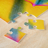 グリーンイエローピンクサボテン写真美しいクローズアップ ジグソーパズル (側面)