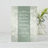 グリーンイエローフローラ結婚式招待状 招待状 (スタンド正面)