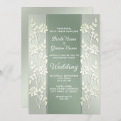 グリーンイエローフローラ結婚式招待状 招待状 (正面/裏面)