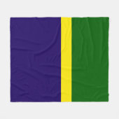 グリーンイエローブルーカラーブロックスタイルデザイン フリースブランケット (正面(横))