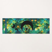 グリーンイエローブルードリームキャッチャーのアイネームBohemian ヨガマット (正面(横))