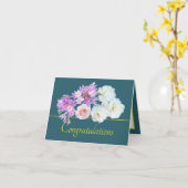 グリーンイエローブーケバラクロシーズおめでとう カード (黄色い花)