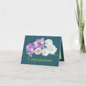 グリーンイエローブーケバラクロシーズおめでとう カード (正面)