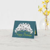 グリーンイエローブーケホワイトダフォディルハッピーバースデー カード (黄色い花)