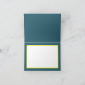 グリーンイエローブーケホワイトフラワーズハッピーバースデー カード (内部)