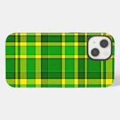 グリーンイエロープレイドタータン iPhoneケース (裏面横)