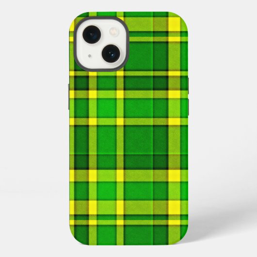 グリーンイエロープレイドタータン iPhoneケース (裏面)