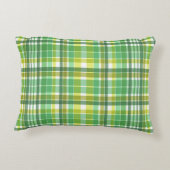 グリーンイエロープレイドデザイン アクセントクッション (裏面)