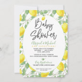 グリーンイエローボホレモンベビー男女兼用シャワー 招待状 (正面)