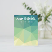 グリーンイエローマンダラのノートカードに感謝 招待状 (スタンド正面)