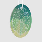 グリーンイエローマンダラインスピレーション調和花 オーナメント (正面)