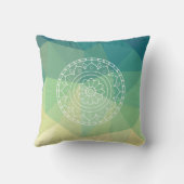 グリーンイエローマンダラインスピレーション調和花 クッション (裏面)
