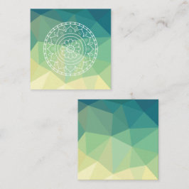 グリーンイエローマンダラインスピレーション調和花 スクエア名刺