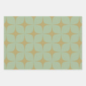 グリーンイエローミッドセンチュリーモダンボエレガントホ ラッピングペーパーシート (正面)