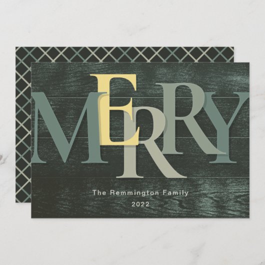 グリーンイエローメリーホリデービッグ文字 シーズンカード (正面/裏面)