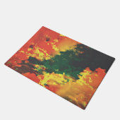 グリーンイエローレッドクラウド抽象芸術デジタルアートデザイン ドアマット (アングル)