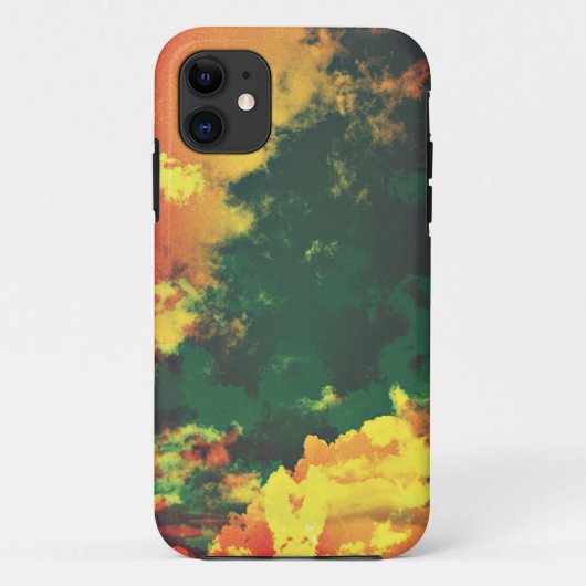 グリーンイエローレッドクラウド抽象芸術デジタルアートデザイン Case-Mate iPhoneケース (裏面)