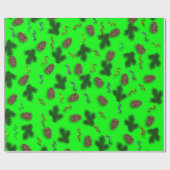 グリーンイエローレッドパープルクリスマスホリデーパターン ラッピングペーパー (フラット)