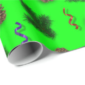 グリーンイエローレッドパープルクリスマスホリデーパターン ラッピングペーパー (ロールコーナー)