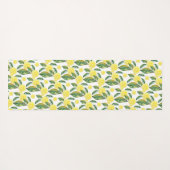 グリーンイエローレモンスライスウォーターカラーアート ヨガマット (裏面(横))