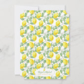 グリーンイエローレモンツリーベビー男女兼用シャワー 招待状 (裏面)