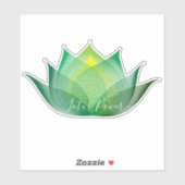 グリーンイエローロータスフラワーアートヨエレガントガユニークー シール (シート)