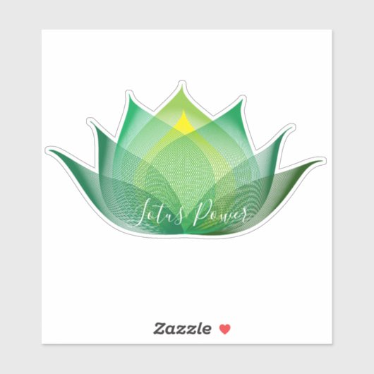 グリーンイエローロータスフラワーアートヨエレガントガユニークー シール (シート)