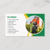 グリーンイエローローン気に造園草刈 名刺 (裏面)