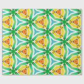 グリーンイエロー抽象芸術ラッピング紙 ラッピングペーパー (フラット)