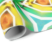 グリーンイエロー抽象芸術ラッピング紙 ラッピングペーパー (ロールコーナー)