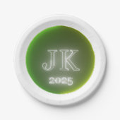 グリーンイエロー紙プレート2025 ペーパープレート (正面)