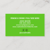 グリーンイエロー芝刈り 名刺 (裏面)