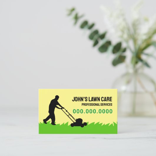 グリーンイエロー芝刈り 名刺 (スタンド正面)