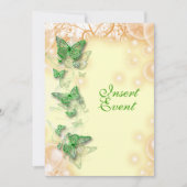 グリーンイエロー誕生日エンゲージメントウェディング 招待状 (正面)