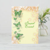 グリーンイエロー誕生日婚約結婚 招待状 (スタンド正面)