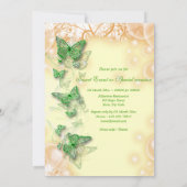 グリーンイエロー誕生日婚約結婚 招待状 (裏面)