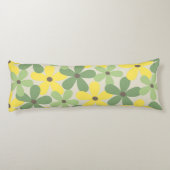 グリーンイエロー レトロ Y2K 70年代 花柄パターン ボディピロー (裏面)