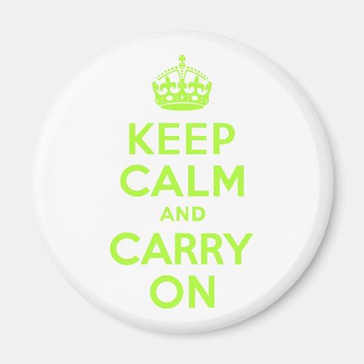 グリーンイエローKeep Calm and Carry On マグネット (正面)