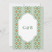 グリーンイカットアナンドカラジシーク結婚式招待状 招待状 (裏面)