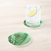 グリーンイグアナサンドストーンコースター、リアルスケッチ コースター (側面)