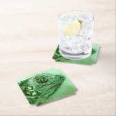 グリーンイグアナ形コースター、リアルスケッチ ペーパーコースター (インサイチュ)