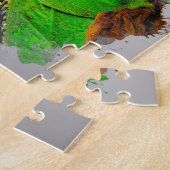 グリーンイグアナ水彩爬虫類ジグソーパズル ジグソーパズル (側面)