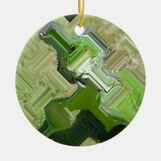 グリーンイグアナ セラミックオーナメント (正面)