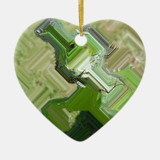 グリーンイグアナ セラミックオーナメント (正面)