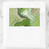 グリーンイグアナ 長方形シール (バッグ)