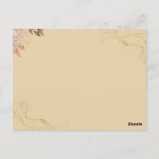 グリーンイスラム結婚式招待状 ポストカード (裏面)