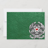 グリーンイタリ結婚アの写真ありがとう サンキューカード (裏面)